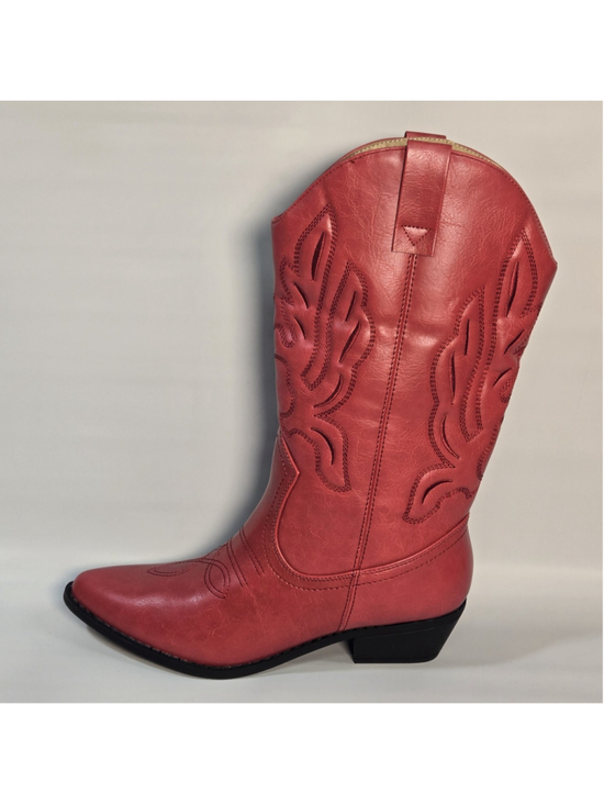 Dream Pairs Shoes - Dream Pairs Red Western Boots Embroidered Cowgirl Pointed Toe Women 10 Rodeo NEW